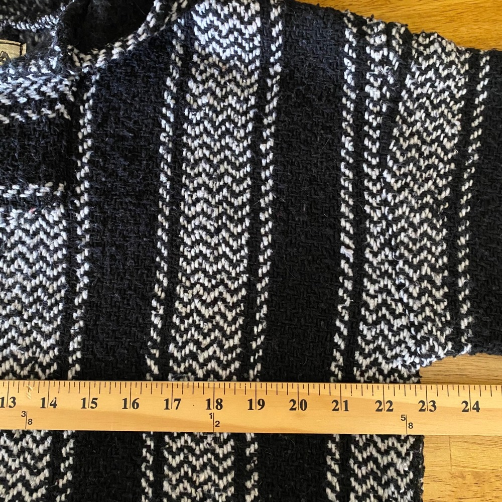 Baja Joe Mexican Baja Poncho‎ Hoodie Size Small Pullover Surfer Hippie Drug Rug - Picture 11 of 12